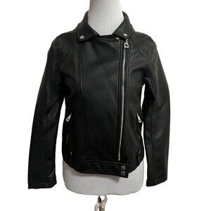 Urban Republic Faux Black Leather Moto Jacket Girls Large 14/16